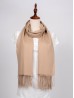 Solid Color Shawl Scarf W/ Tassels